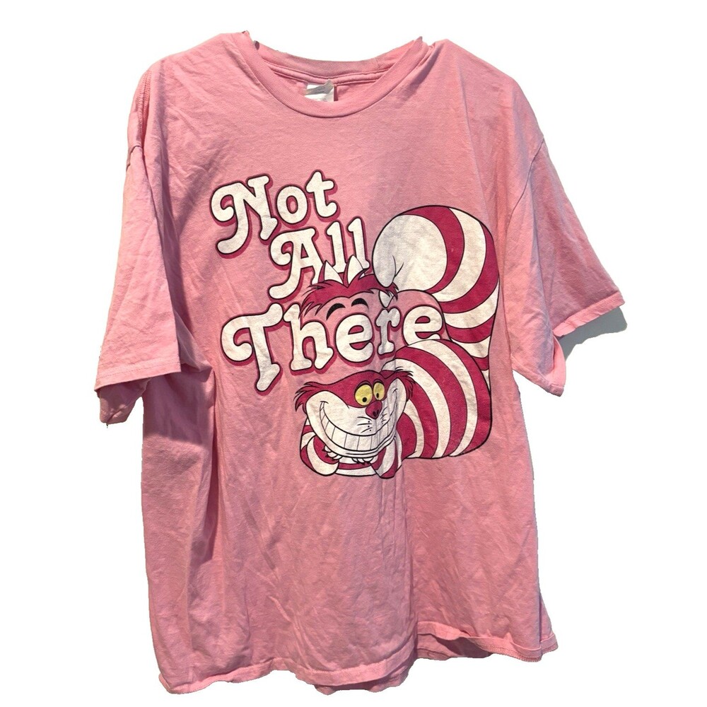 Disney Alice in Wonderland Cheshire Cat Not All There Graphic Tee Shirt Pink 2XL